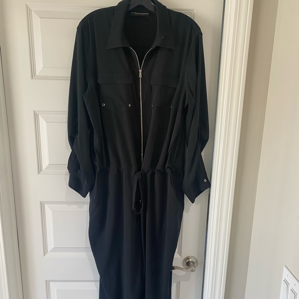 Gabrielle Union Black Long Sleeve Jumpsuit; Size Large - Picture 2 of 12